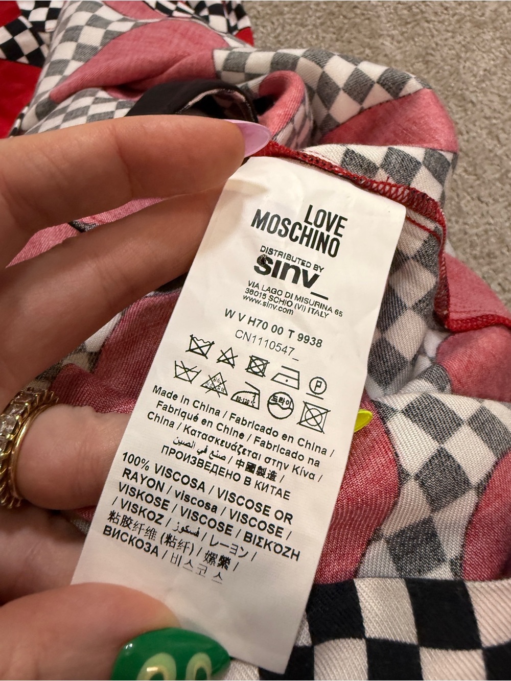 Love Moschino Heart Checkerboard Shift Dress | NWT | Pop Art Graphic | Size 6 - Picture 14 of 16